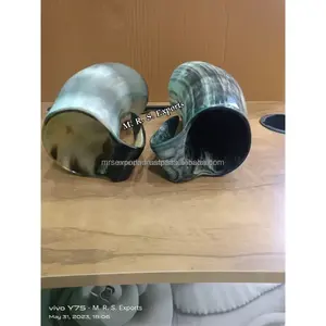 Mug en corne de boisson viking de qualité supérieure, mug en corne de bœuf et de vache, mug en corne de buffle fait à la main, style médiéval viking - Product Image 3