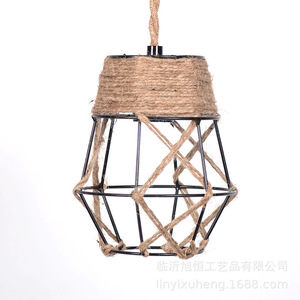 Pantalla de lámpara de cuerda de cáñamo con forma de cono, accesorio de iluminación de estilo industrial hecho a mano para bares, casas de huéspedes, tiendas de ropa - Product Image 5