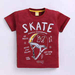 Camiseta de algodón con estampado de skate para niños, ropa informal de verano de manga corta, camiseta suave, transpirable y cómoda para uso diario - Product Image 1