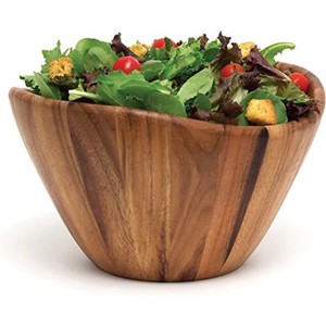 ชามสลัดไม้อะคาเซียชามผสมไม้ไผ่แข็งสำหรับใช้ในครัวบ้าน - Product Image 1