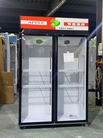 Réfrigérateur vertical commercial 800L en acier inoxydable 201, sans givre, pour boissons, avec porte verrouillable et affichage numérique