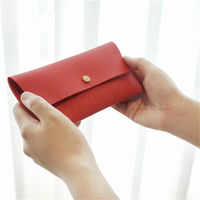 Portefeuille en cuir coloré pour femme, pochette à bijoux, 2 poches, porte-cartes et porte-monnaie