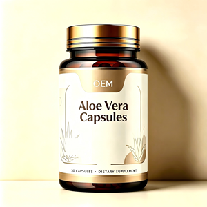 Capsules d'aloe vera en marque privée OEM, favorisent en douceur la santé intestinale, le confort digestif, et servent de tampon pour l'acide gastrique, complément immunitaire naturel. - Product Image 1