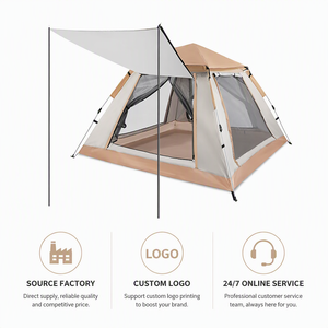 Tenda da Campeggio Oxford in Fibra di Vetro, Una Camera da Letto, 2 Persone, per Famiglie, Quattro Stagioni, Protezione UV, Impermeabile, Portatile - Product Image 1