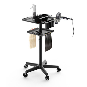 Plateau de service mobile moderne en métal pour salon de beauté, idéal pour les extensions capillaires et l'utilisation en entrepôt - Product Image 1