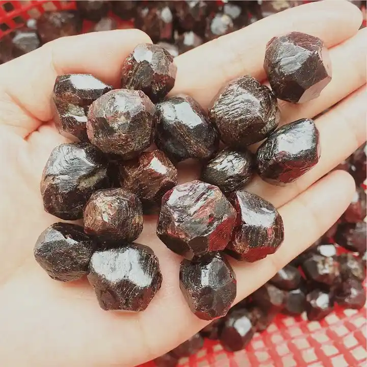 natural rock rough red garnet tumbled