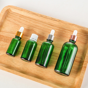 Vente en gros 5ml 10ml 15ml 20ml 30ml 50ml 100ml vert vide <span class=keywords><strong>liquide</strong></span> sérum huile essentielle soins de la peau cosmétique flacon compte-gouttes en verre - Product Image 5