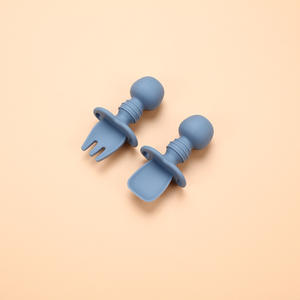 Ensemble cuillère et <span class=keywords><strong>fourchette</strong></span> d'apprentissage en silicone sans BPA, écologique, avec poignée, pour bébé, pour <span class=keywords><strong>la</strong></span> dentition et l'apprentissage de l'alimentation précoce - Product Image 6