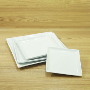 מפעל עיצוב קרמיקה כיכר כלי צלחת לבן, מסעדה מטבח פורצלן צלחת מרובעת - Product Image 1