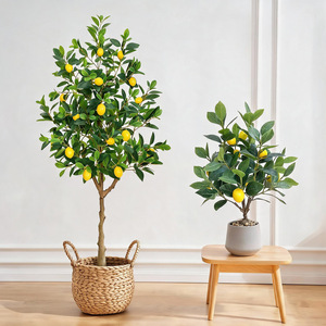 Árbol de Limón Artificial Desmontable con Frutas y Hojas Realistas, Material Ecológico para Decoración Verde en Interiores de Villas, Oficinas y Centros Comerciales - Product Image 1
