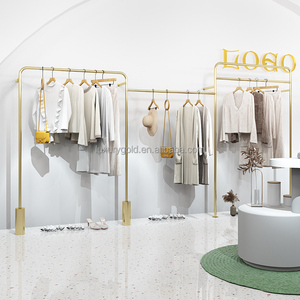 Porte-vêtements Porte-vêtements Boutique Or Vêtements Suspendus Mur Tuyau Vêtements Présentoir Étagère pour Magasin de Vêtements - Product Image 5