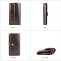 Marrant Mannen Lederen Lange Portemonnee Clutch Mobiele Telefoon Portemonnee Multicard Slot Kaarthouder Portemonnee Echt Lederen Portemonnee Portemonnee Voor Mannen