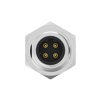 Connecteur électrique mâle universel étanche IP67 Nian-Yeong WP-04M2-101-11 M12 à codage D, 4 broches, verrouillage frontal, type à souder, 250V 4A