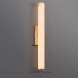 Nordique décoratif albâtre pierre applique lumière couloir chambre chevet marbre applique laiton applique albâtre applique lumière - Product Image 4
