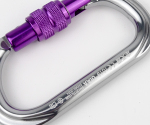 للبيع بالجملة تسلق في الهواء الطلق قوة عالية 25kN O-شكل التقط Carabiner بيضاوي الشكل Carabiner - Product Image 5