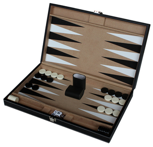 Set di <span class=keywords><strong>Backgammon</strong></span> di Lusso Personalizzato da 21 Pollici Marrone con Set di Dadi in Legno di Noce Lucido - Product Image 4