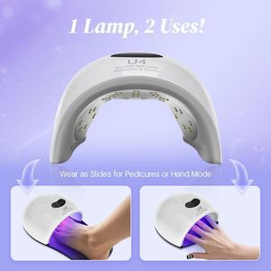 Sèche-ongles <span class=keywords><strong>UV</strong></span> LED 48W à double usage, <span class=keywords><strong>lampe</strong></span> à ongles pour les mains et les pieds avec repose-pieds amovible - Product Image 4