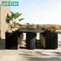 Ensemble table et chaises d'extérieur en alliage d'aluminium moderne, ensemble de table à manger d'extérieur imperméable, mobilier de jardin durable pour resort et cour