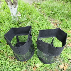 Bokor Black & Green Potato Grow Bags 10 Gallon with Flap Grow Bags Duarabl Fabric Garden Planter <b>Pots</b> <b>Vegetable</b> Growing Bags - Product Image 1