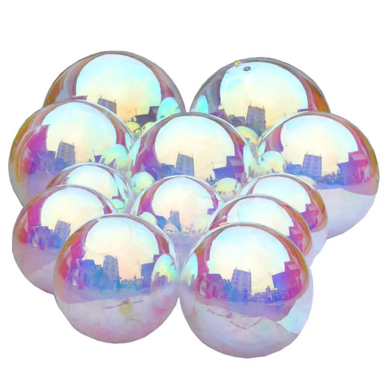 Kim loại Inflatable Spheres-óng ánh khổng lồ vàng gương Sphere ngoài trời giáng sinh PVC Inflatable trang trí bóng