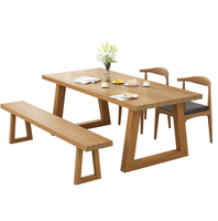 Meubles de petit déjeuner de style européen, ensemble de table à manger en bois d'orme avec banc, nouveau design moderne