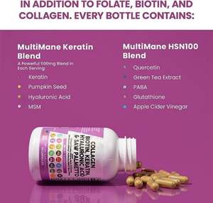 Pastillas de colágeno Cabello <span class=keywords><strong>Piel</strong></span> y uñas Vitaminas y <span class=keywords><strong>bloqueador</strong></span> DHT con logotipo de soporte de vitamina E y personalización de etiquetas - Product Image 4