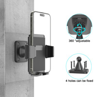 Support mural universel pour téléphone, pour cuisine et douche, installation par perçage, compatible avec les murs en béton/bois