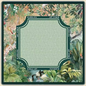 Tapis de Mahjong de Luxe Blanc Lotus 31.5x31.5 Imprimé Palmes Dorées & Chinoiserie Antidérapant Réduction du Bruit Emballage Roulé Sans Pli Expédition Rapide - Product Image 6