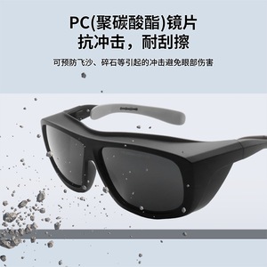 Lunettes de sécurité laser, monture noire, verres de 2 mm, transmission lumineuse de 10 %, protection contre les rayonnements lumineux, fabriquées à Shenzhen - Product Image 4