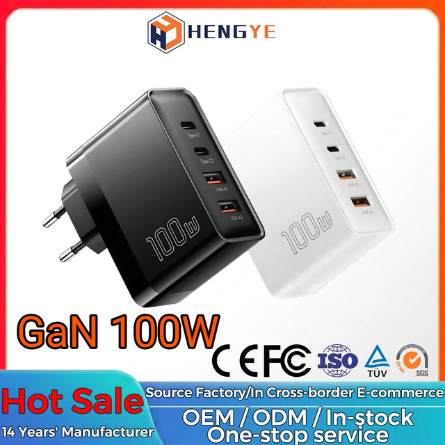 Oem 100 Watts Super Fast Charging Type c Qc4.0 Scp GaN Multiport 100w Travel Charger Au/uk/eu Supervooc 100w Charger Original