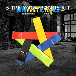 TALLTOP all'ingrosso Set 5 fascia in TPE resistente resistente ai fianchi da palestra Yoga <span class=keywords><strong>Loop</strong></span> esercizio Fitness Kit di alta resistenza elastica fasce - Product Image 3