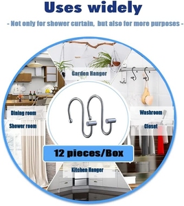 Factory Shower T <strong>Bar</strong> <strong>Curtain</strong> Hooks <strong>Ring</strong> Shower <strong>Curtain</strong> <strong>Rings</strong> Rust Proof for Stainless Steel <strong>Curtain</strong> - Product Image 5