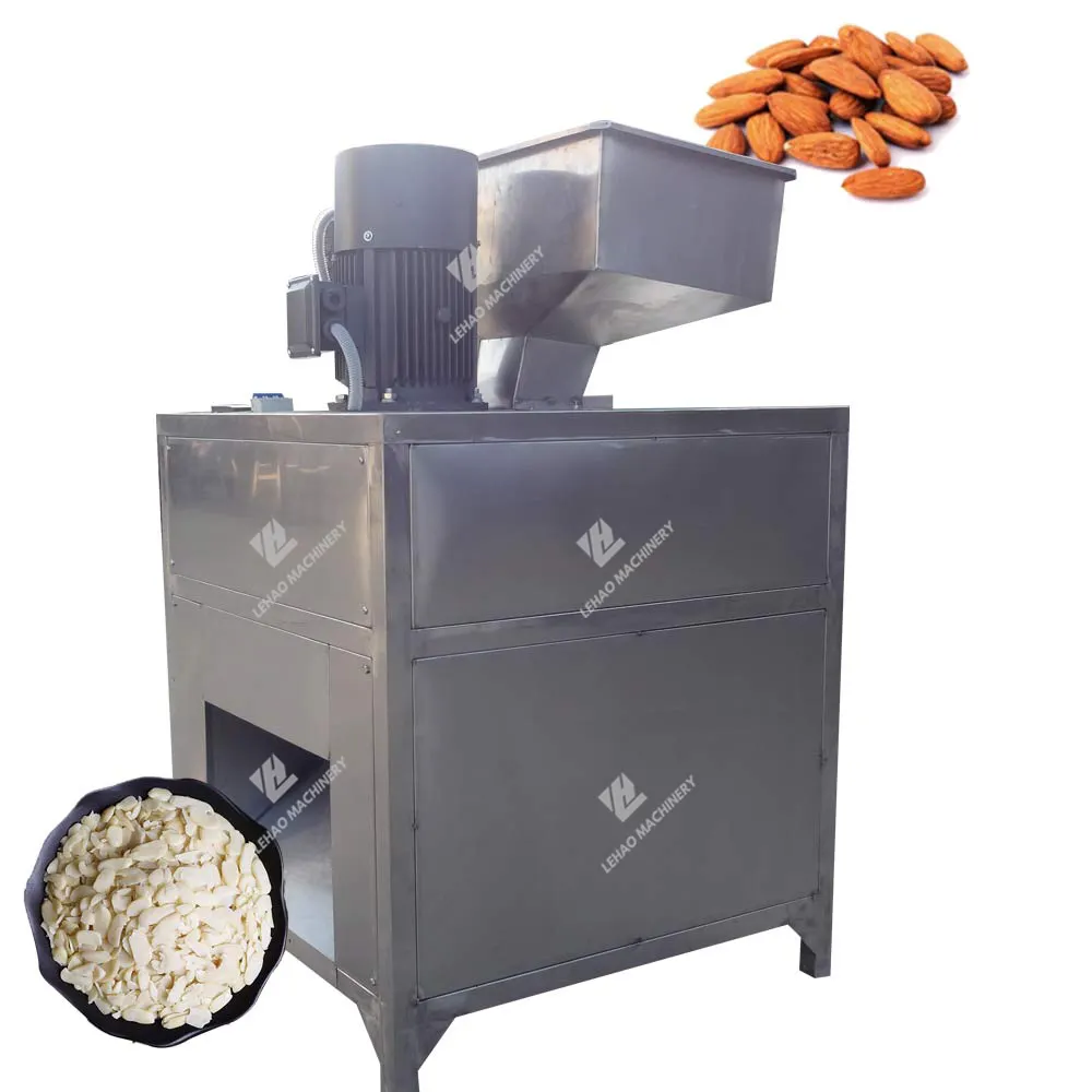 Lehao Stainless Steel Efisiensi Tinggi Aprikot Kenari Almond Cashew Slicer Mesin Penghancur Pemain Dadu Chopper untuk Kacang Kernel Makanan Ringan