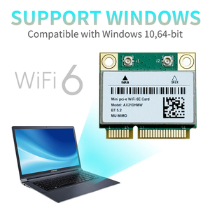 PCI-E Wifi6ดูอัลแบนด์ความเร็ว3000Mbps AX210HMW <span class=keywords><strong>Intel</strong></span> <span class=keywords><strong>AX210</strong></span>ไร้สาย <span class=keywords><strong>WIFI</strong></span> การ์ดครึ่งตัว <span class=keywords><strong>WiFi</strong></span> BT 5.0 802.11ax /ac 2.4GHz 5GHz 2.4 ghz/ 5GHz - Product Image 4