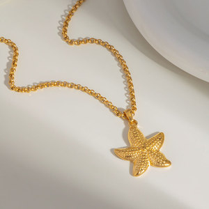 Waterproof Non Tarnish Jewelry 316L Stainless Steel Base 14k 18k PVD Gold Plated Charm <b>Seashell</b> <b>Necklace</b> for Women - Product Image 4