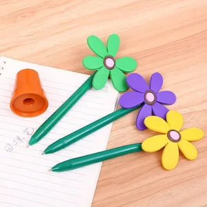 قلم حبر للطاولة بشعار مصمم خصيصًا قلم حبر على شكل إصيص وزهور جذاب قلم تصميم مبتكر للأزهار