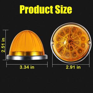 12V 24V çift renkli LED karpuz işaretleyici ışık mühürlü Lens yanıp sönen kamyon römork sinyal lambası su geçirmez 5W - Product Image 6