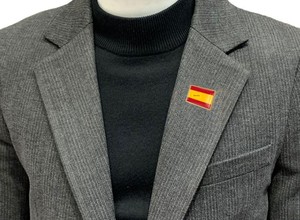 Broche rectangulaire drapeau de pays, badge de <span class=keywords><strong>voyage</strong></span> international en alliage métallique, souvenir fabriqué en Chine pour chapeau, vêtements, sac à dos - Product Image 2