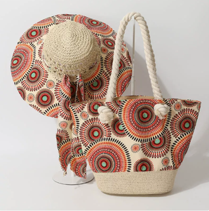 Conjunto de Verano Boho PEIQUAN, Sombrero de Paja de Ala Ancha, Bolso de Hombro con Gran Capacidad - Product Image 3