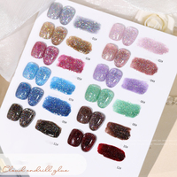 Ensemble de 9 couleurs de vernis à ongles brillant effet œil de chat, paillettes fines pour utilisation en salon, kit de vernis à ongles en gel professionnel pour la conception artistique