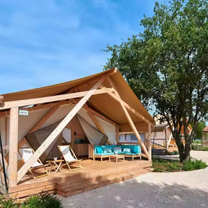 Carpa <span class=keywords><strong>de</strong></span> Camping <span class=keywords><strong>de</strong></span> Lujo Estilo Safari <span class=keywords><strong>con</strong></span> Poste <span class=keywords><strong>de</strong></span> Acero, Casa <span class=keywords><strong>de</strong></span> <span class=keywords><strong>Campaña</strong></span> para Glamping al Aire Libre - Product Image 3