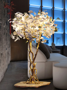 Lampada da terra oro ottone con tavolo Led Torchiere albero Art Deco luminoso grande Comfort visivo camera da letto in piedi lampada da terra - Product Image 2