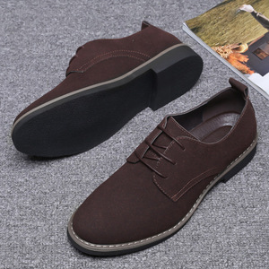 Chaussures décontractées givrées pour hommes à bout rond, en daim britannique, style business, à lacets, tendance mode, grandes tailles - Product Image 4