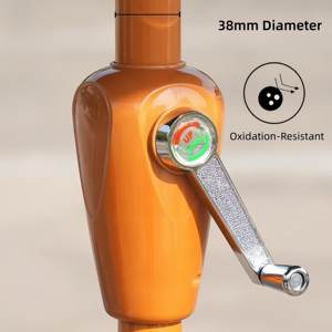 Sombrilla de <span class=keywords><strong>patio</strong></span> moderna plegable de 2.7m con doble techo ventilado, de alta resistencia, con poste central de hierro y elevación manual con manivela, para jardín, exterior y cafetería. - Product Image 5