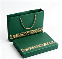 Boîte cadeau rigide de luxe avec sac en papier assorti, estampage floral doré, boîte d'emballage rigide personnalisée pour écharpe, châle, cadeau