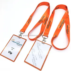 Custom Soft Plastic Id Working Name Pvc Card With Neck Strap Polyester Lanyard