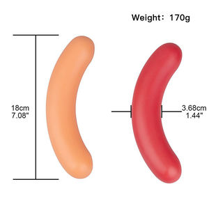 Weibliche erwachsene Produkte Bananen form Doppelkopf weicher Anal Plug <span class=keywords><strong>Dildo</strong></span> - Product Image 5