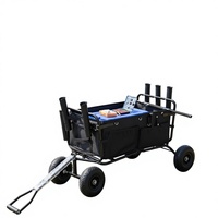 Conteneur de transport pliable portable d'extérieur en métal et plastique, remorque gonflable de plage à quatre roues, capacité de charge OEM 150 kg, pour la pêche et le transport de marchandises