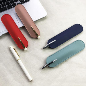 Hot Sale PU Leder Stift halter Einfarbige Stift tasche Schutzhülle Abdeckung für Bleistift <span class=keywords><strong>Promotion</strong></span> Business Geschenke können benutzer definierte Logo - Product Image 2