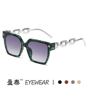 Yingtai Eyewear Oversized <b>Square</b> <b>Sunglasses</b> UV400 Women Fashion Chain Temples - Product Image 5